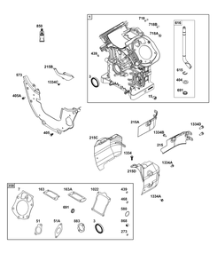 Cylinder Group Diagram and Parts List for 54E177-0011-J1  Briggs and Stratton Engine